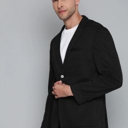 here&now Men Solid Single Breasted Casual Blazer-picture-40