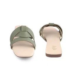 Tresmode Textured Open Toe Flats image 2