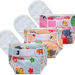 Diaper With Pad for New Born Baby /Plastic Diapers/ (9-12 Month) Set of 3-28