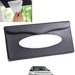 Black Leatherite Rectangle Shape Fancy Design Tissue Dispencer For Car-126 Vehicle Tissue Dispenser-image-19