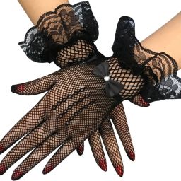 Floral Print, Self Design Evening Women Gloves-image-6