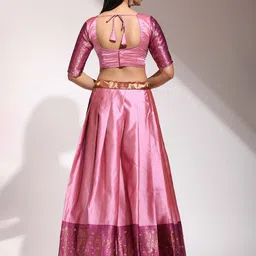 Fabcartz Zari Semi-Stitched Lehenga & Unstitched Blouse With Dupatta image 5