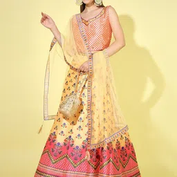 Chhabra 555 Printed Crop Top With Lehenga & Dupatta image 2