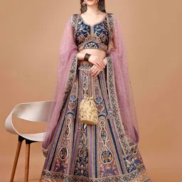 SAPTRANGI Printed Sequinned Detailed Ready to Wear Lehenga & Blouse With Dupatta image 5
