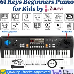 61 Keys Digital Musical Electronic Keyboard Piano with Multi Function for Kids-image-43