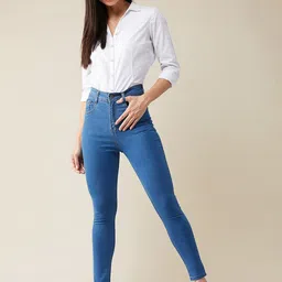 The Roadster Lifestyle Co. Express Yourself Blue Women High-Rise Skinny-Fit Jeans-image-42