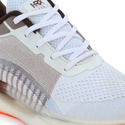 HRX by Hrithik Roshan Men White & Camel Brown Aircube Mesh Running Shoes image 2