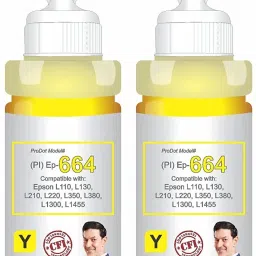 PRODOT Ep 664 Inkjet Ink Refill Comp with Epson L100, L130, L210, L220, (pack of 2) Yellow Ink Bottle-image-84