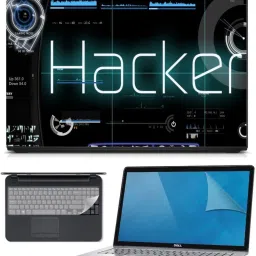 FineArts 3in1 Combo of Premium Quality, HD, UV Printed, Laminated, Protected, Bubble Free, Scratchproof, Washable, Easy to Install Laptop Skin/Sticker/Vinyl/Cover for 15.6 inches on 3M Vinyl with Screen Guard and Key Protector (Hacker) Combo Set-image-50