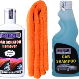 CAR SHAMPOO 250ml + 1PC CAR MICROFIBER CLOTH ORANGE+ scratch remover 100gm. Combo-image-41