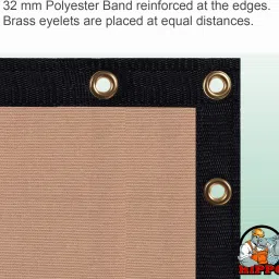 hippo Privacy Screen Fence Heavy Duty Shade Net with Polyester Band, Brass Eyelets & Tie Cords (Sand, 1.5 mt X 10 mt) Pet Fence image 3