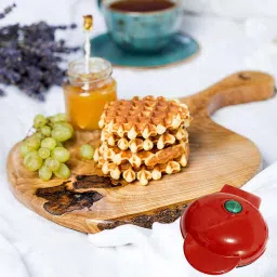 fivanio Mini Waffle Maker I Stainless Steel Non-Stick Cooking Plates & Cool Touch Handle Waffle Maker image 4