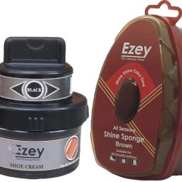 Ezey Shoe Cream (Black)+Shine Sponge (Brown) Patent Leather, Leather, Synthetic Leather Shoe Cream-image-41