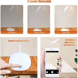 akr LED Touch Desk Lamp with Eye Protection Light Stand and On/Off Switch Led Study Table Lamps Study Lamp (40 cm, White) table lamp Study Lamp image 5
