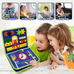 Montessori Quiet Book for Toddlers, Busy Cloth Book to Learning Skills for kids-image-38