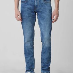 Men Skinny Mid Rise Blue Jeans-image-102