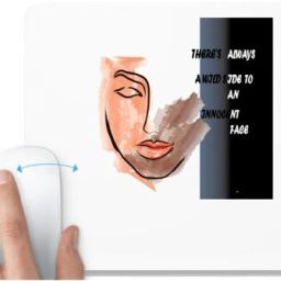 UDNAG White Mousepad 'Innocent | There always a wide side to an innocent face' for Computer / PC / Laptop [230 x 200 x 5mm] Non Slip Base Mousepad-image-76