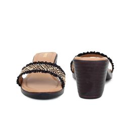 Action Embellished Open Toe Block Heels image 5