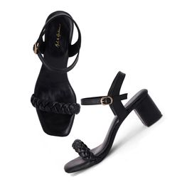 Mast & Harbour Textured Open Toe Block Heels image 3