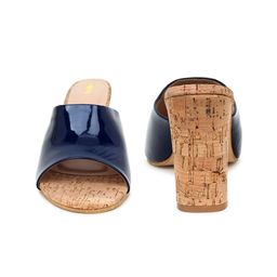 Action Open Toe Synthetic Leather Block Mules image 2