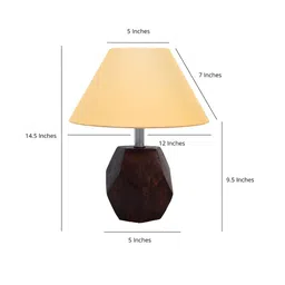 Pinecraft INTERNATIONAL Brown & Yellow Table Lamp with Shade image 5