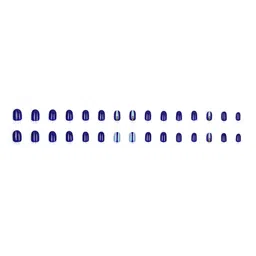 LICK 12 Pcs Navy Blue Artificial Reusable False Nails Extension With Application Kit image 2