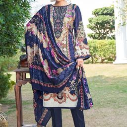 MOJILAA Ethnic Motifs Embroidered Beads & Stones Pure Cotton Kurta With Trousers & Dupatta-42