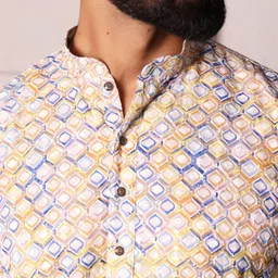 Lightpole Men Geometric Mirror Work Handloom Kurta image 5
