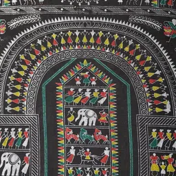 DESH BIDESH Warli Block Print Saree image 4