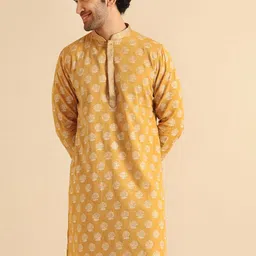 KISAH Men Flared Sleeves Thread Work Kurta-picture-58