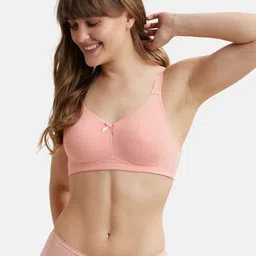 Jockey Wirefree Non Padded Cotton Full Coverage Solid Moulded Everyday Bra-FE41 image 2