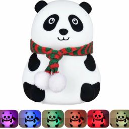 Night Light For Panda Nursery Soft Silicon Lights with Battery, 7 Color Lights Night Lamp-image-7