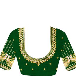 Unstitched Art Silk Blouse Material Embroidered-image-117