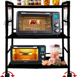 Utensil Kitchen Rack Multipurpose iron 3 tier Kitchen Microwave Stand,OTG&Mixer Rack,Kitchen rack Iron-image-1