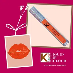 KINDED Set Of 2 Vitamin E Enriched Long Lasting Matte Liquid Lip Colour Lipstick 6 ml-Brick Red 04 & Sangria Orange 08 image 3