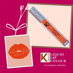 KINDED Set Of 2 Vitamin E Enriched Long Lasting Matte Liquid Lip Colour Lipstick 6 ml - Choco Brown 07 & Sangria Orange 08 image 5