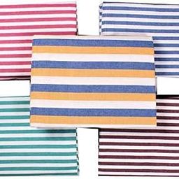 THARUNSHA ELITE Single Size Light Weight Pure Cotton Blanket Family Pack/Soft Chaddar/Bedsheet/Top Sheet/Throw Blanket/Fancy Design(Multi Color Stripes 60X90 Inches)Set Of 5,300 TC image 1