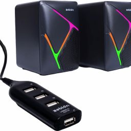 zebion Loco Gaming Speaker with 3.5mm Jack, USB 2.0 & RGB Lights, Pronto 101 4USB Hub, 6 W Laptop/Desktop Speaker-34