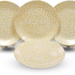 10.5 Inch Melamine Giraffe Design Full Serving Plate Set of 4 Dishwasher Safe Rice Plates-image-32