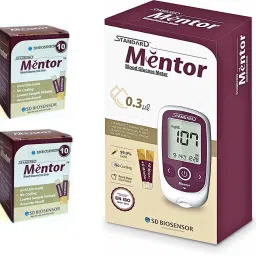 Mentor Blood glucose Monitoring Machine with 20 Strips Glucometer-24