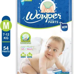 Fresh Baby Diapers Pants | Wetness Indicator | Upto 12 Hrs Absorption | 7-12 Kg - M-11