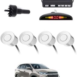 4White Parking Sensor With LED Display Increased Safety For Car-156 Universal 4 White Reverse Parking Sensor With LED Display For Cars-156 Parking Sensor-image-63