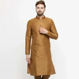 Men Embroidered Jacquard Straight Kurta-image-7