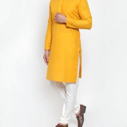 Men Cotton Blend Kurta Pyjama Set-image-18