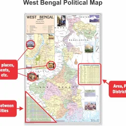 golden paper India Map , World Map and West Bangal Map. Size : 100x70 Centimeter (40"x28" inch). With Important Fact and Figure. Ideal Map For Aspirant of UPSC , PCS , SSC , RAILWAY Exams and Other Competitive Exams. Updated Map Paper Print image 3