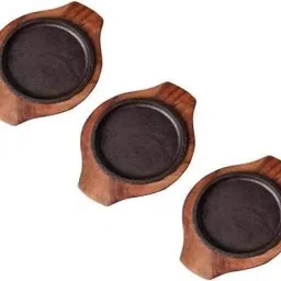 5" Cast iron Brownie Sizzler plate Combo Set of 3 Sizzler Tray-16