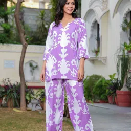 Women Viscose Rayon Kurti Palazzo Set-image-1