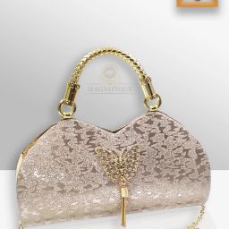 Clear Women Sling Bag Gold Sling Bag Pink Party Wear Clutch / Sling Bag for Girls / Women - Small Size-image-82