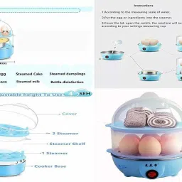 vt global Double Layer Egg Boiler 2 In 1 Electric Mini Egg Boiler Egg Cooker (14 Eggs) Egg Boiler Egg Cooker image 4