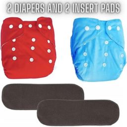 Reusable and Washable Cotton Cloth Baby Diapers with Insert Pads-image-13